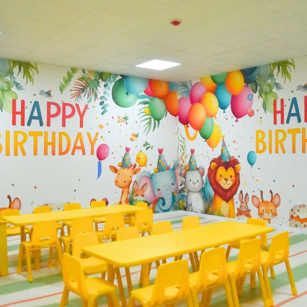 Sala para cumpleaños zoológico